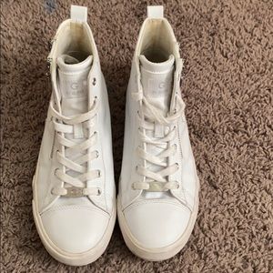 White high top Guess sneakers